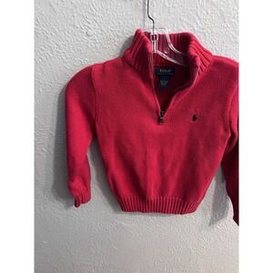 Polo Ralph Lauren Kids 1/4  Zip Sweater Red‎ Size 7